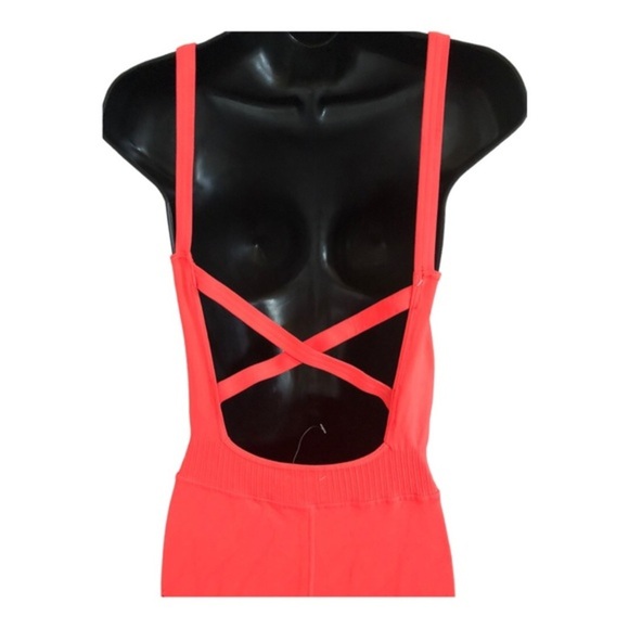 Free People FP movement bright orange Good karma onesie jumpsuit size M/L new - Picture 4 of 12